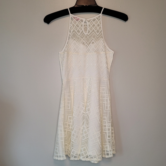 Candie's White Lace Dress Small Halter Neck - Picture 8 of 9